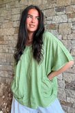 Rustic Nature Linen Blend Pocket Tee Washed Lawn